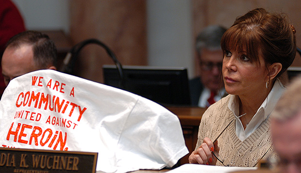 Rep. Addia Wuchner, R-Florence, follows proceedings in the Kentucky House of Representatives. (Photo from LRC Public Information)