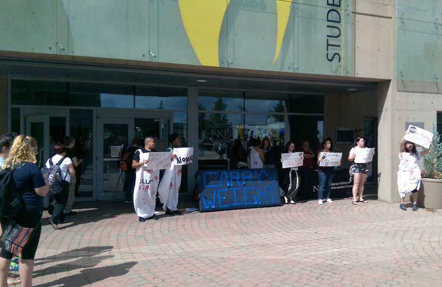 Last September's peaceful protest on campus.