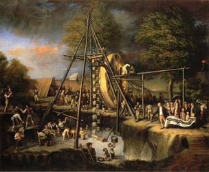 "Exhumation of the Mastodon," 1806, by Charles Willson Peale, father of Rembrandt Peale.