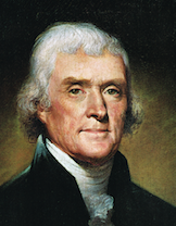 Thomas Jefferson, 1800  portrait by Rembrandt Peale.  Jefferson had an immense interest in Big Bone