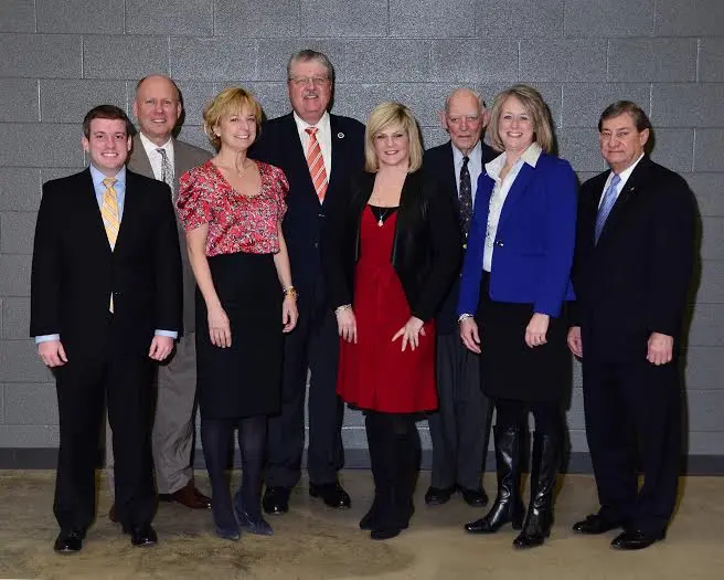(KSP Foundation board members (l. to r) Tyler Adkins, Rodney Brewer, Connie Hale, Stewart Perry, Tammy York-Day, Ted Bassett, Andrea Hayes and Charles Deaton, Jr. (provided photo)