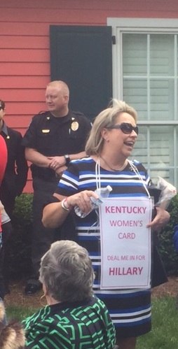 Northern Kentucky attorney Tami Burgoyne at rally for Hillary Clinton in Fort Mitchell