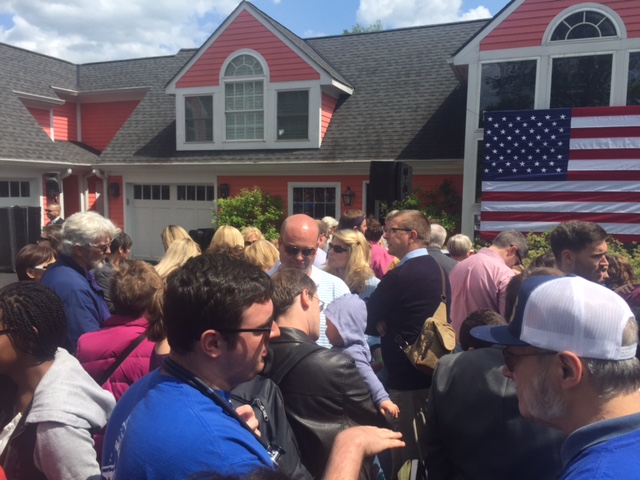 Supporters at Fort Mitchell rally for Hillary Clinton at the home of Nathan and Mary Lee Smith 