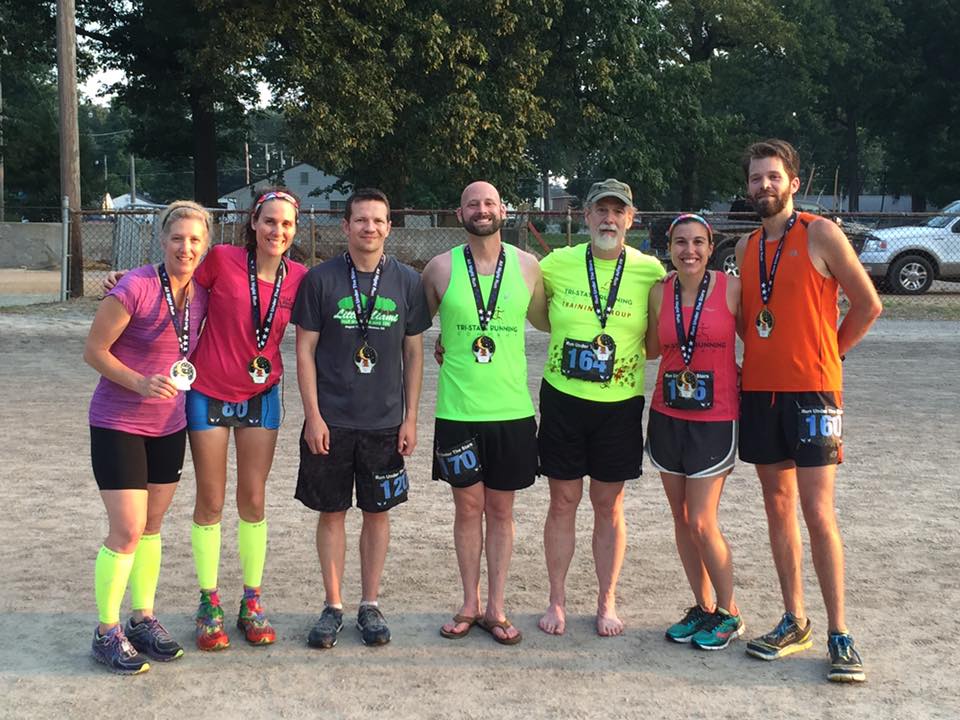 10 hours later, the group at the end of the race (Photo by Suzanne Livezey Peters)