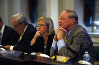 University of Louisville President James Ramsey during a Board of Trustees meeting (Photo byAlix Mattingly / Louisville Public Media)