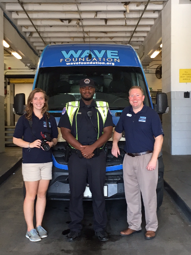 Victoria Obermeyere, WAVE Foundation intern, and Dan Dunlpa, education curator with Capitol Hill security guard