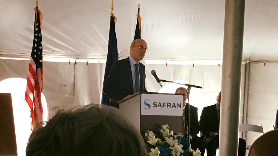 Safran Landing Systems CEO Vincent Mascré at latest (4th) expansion at their Walton facility