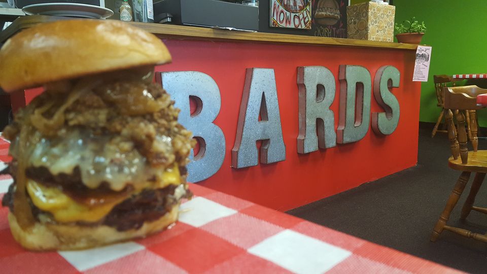 The Food Network's Joshua Denny, host of Ginormous Food, were in Latonia Monday to tape an episode at Bard's Burgers and Chili