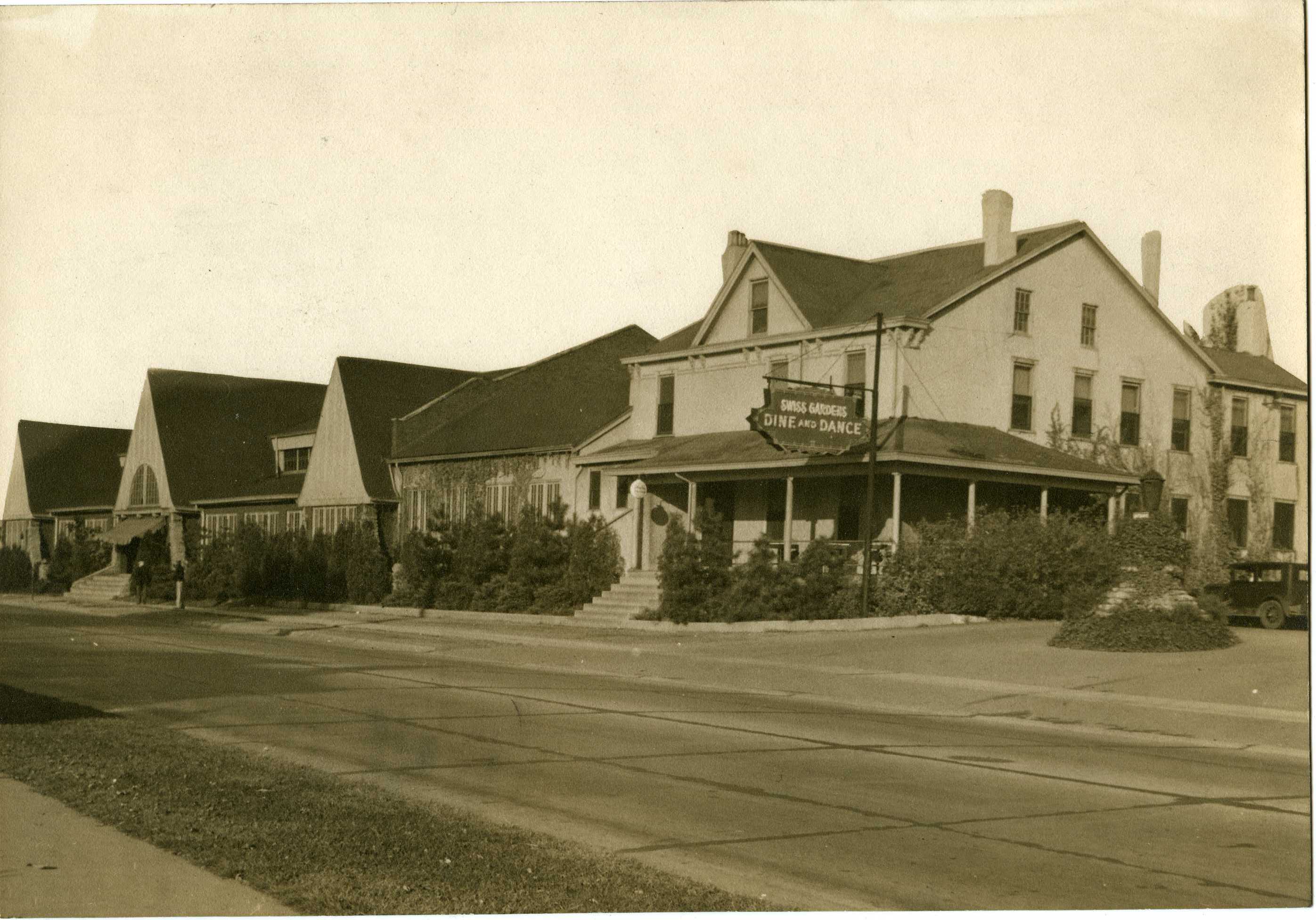 Swiss Gardens as it looked in 1929 at the height of its popularity. Situated on Reading Road in Bond Hill just opposite California Avenue, it was one of the largest dining-dance resorts in the United States. (Stephen Enzweiler Collection.) 