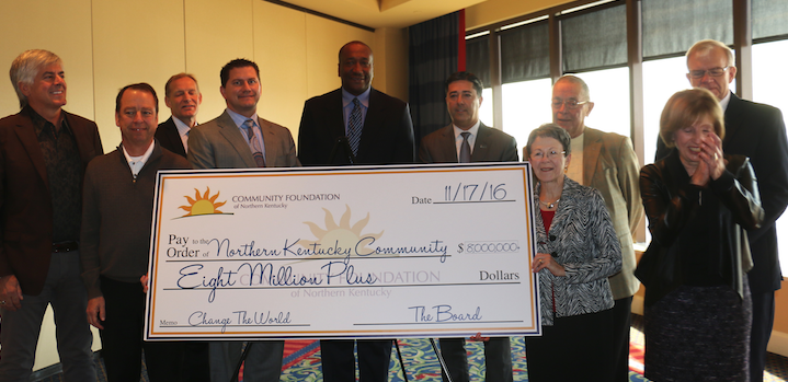 Community Foundation of NKY Board of Directors with big check