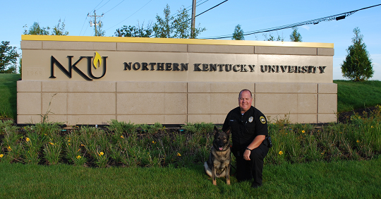 NKU's K-9 Arritt and Officer Murray