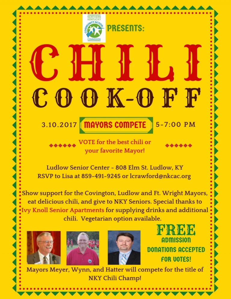 Three mayors face off for chili cookoff for NKY Ludlow Senior Center