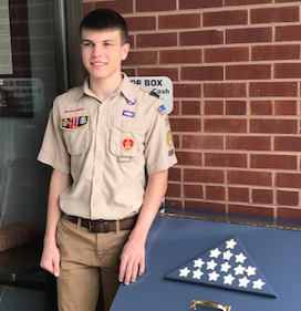 Scout Luke Schauberger’s Eagle project is box at City of Union Building for flags’ proper ‘retirement’