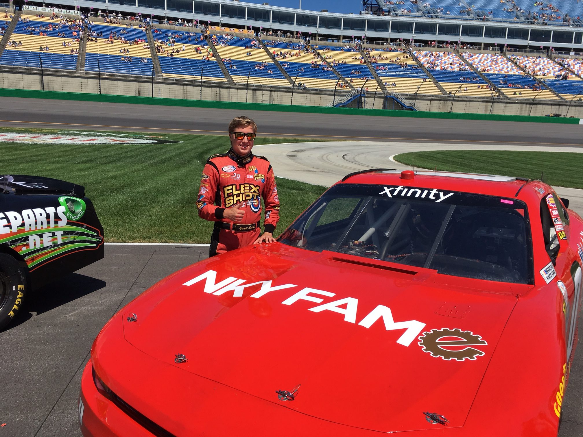 Local sponsors, including NKY FAME, step up to help put NASCAR XFINITY driver on track for Alsco 300