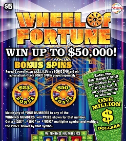 Lottery sales maintaining last year’s record pace; best-selling scratch-off is Wheel of Fortune