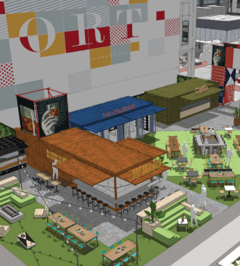 Colorful box park coming to Newport on Levee, Bridgeview will feature six restaurants, retailers