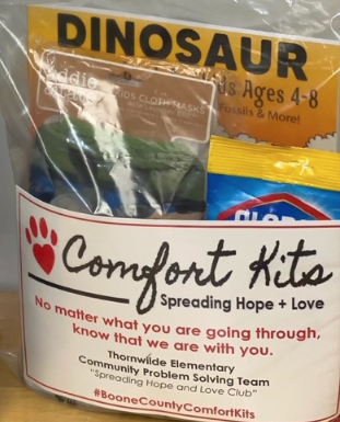 Thornwilde Elementary’s ‘Spreading Hope and Love Club’ shows big heart with comfort kits project