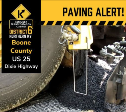 Heads up: Resurfacing project starting on 2.4 miles of Dixie Highway, Mt. Zion Road to Industrial Road