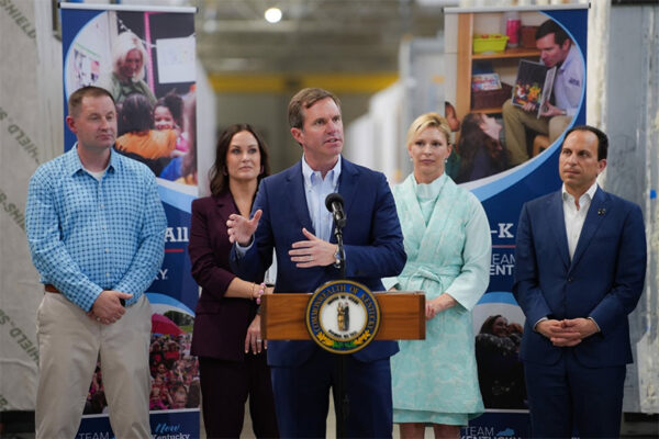Gov. Andy Beshear joins community leaders at Camco Chemical in Florence to launch ‘Pre-K for All’ intiative