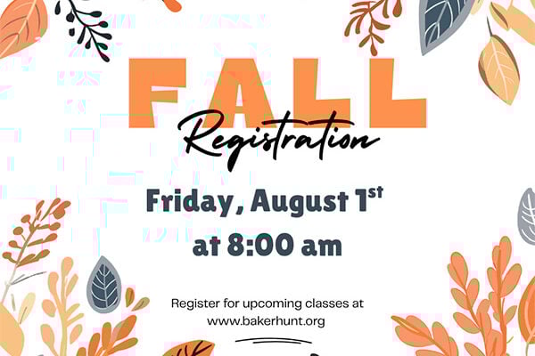 Baker Hunt Art and Cultural Center announces new classes for fall, online registration begins Friday