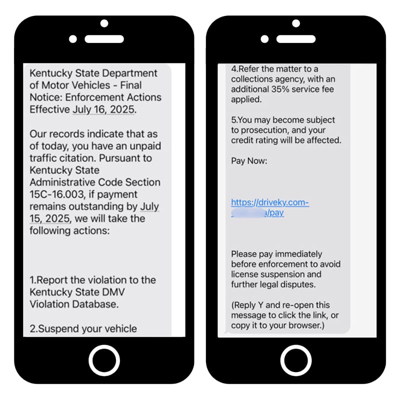 KYTC reminding Kentuckians of ongoing text message scam impersonating the state agency