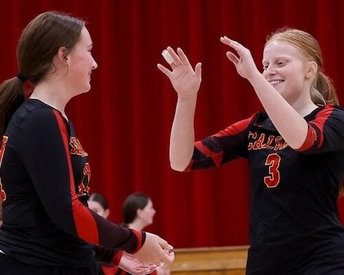 Calvary Christian volleyball team makes successful debut in program’s first region tournament match