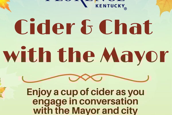City of Florence invites residents to ‘Cider and Chat with the Mayor’ Oct. 23 at Government Center